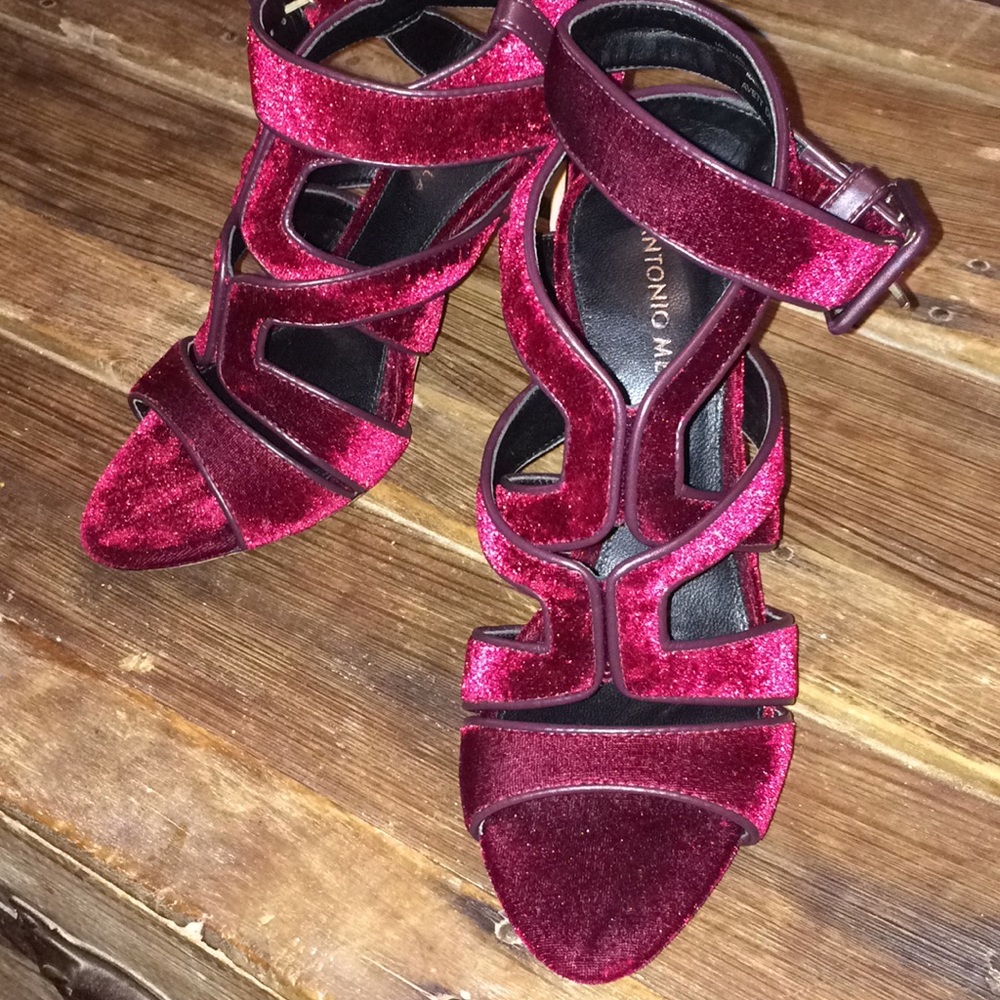 ⚜️NWOT Antonio Melani, Crimson Velvet Heels